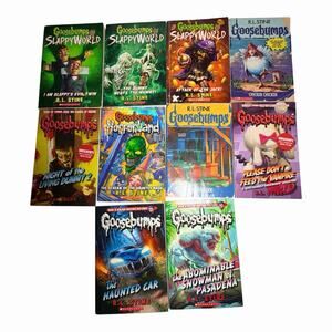 R.L. Stine Author Goosebumps Paperback Books Bundle Lot of 10 Slappy World +